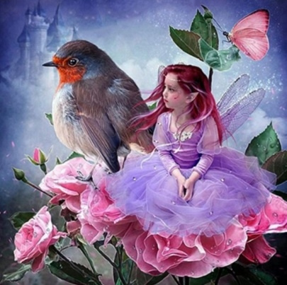 Diamentowa Mozaika Calineczka z jaskółką NO-1006386