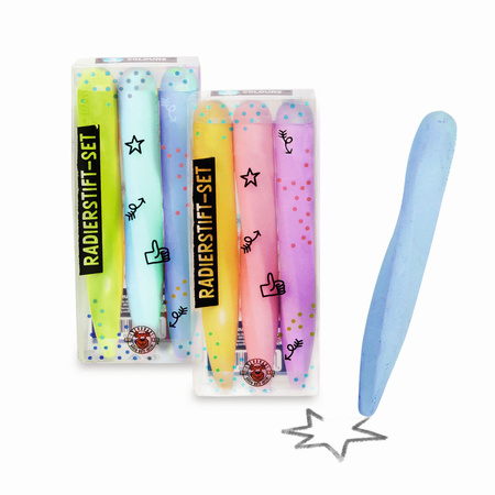 Ołówek Twist z gumką do ścierania 3 sztuki mix kolorów