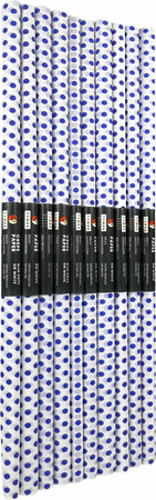 Paczka Bibuła marszczona 50x200 kropki niebieskie na białym 10 rolek