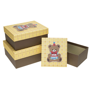 Pudełka ozdobne na prezenty PUD-22196-PR wzór dziecięcy 3 sztuki