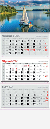 Kalendarz 2026 trójdzielny lux KTL 1szt.mix