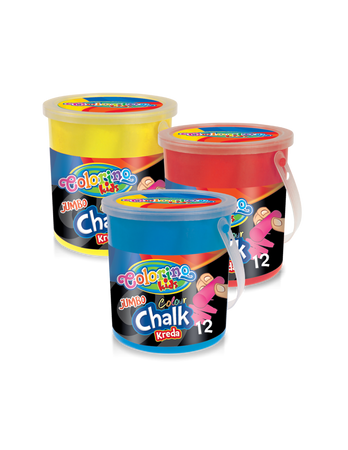 Kreda kolorowa Jumbo Colorino Kids wiaderko 12 sztuk mix