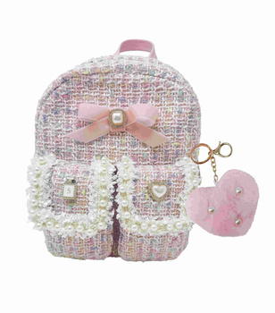 Plecaczek różowy z brelokiem