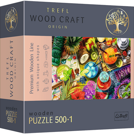 Puzzle 500+1 drewniane Kolorowe koktajle 20154