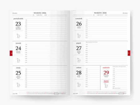 Kalendarz Pedagoga 2025/2026 Salsa B6 tygodniowy czerwony