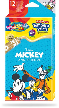 Farby tempera w tubach Colorino Kids 12 kolorów 12 ml Mickey