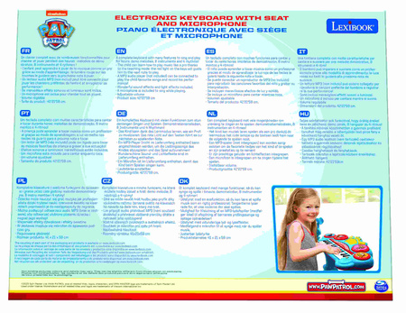 Keyboard elektroniczny Psi Patrol Lexibook K707PA