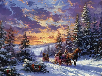 Diamentowa Mozaika Zima kulig NO-2002229