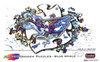 Puzzle 101 drewniane kolorowe Płetwal błękitny