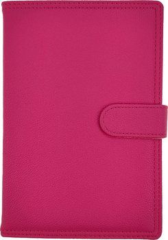 Kalendarz 2026 A5 dzienny z zapięciem ekoskóra malinowy