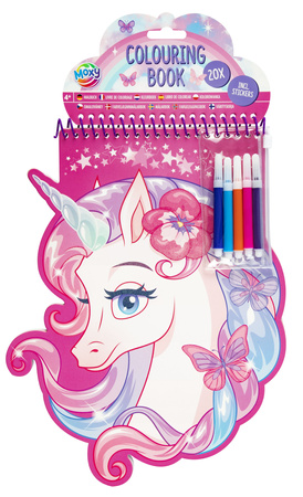 Kolorowanka w kształcie zwierząt Jednorożec