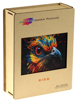 Puzzle 200 drewniane kolorowe Ptak