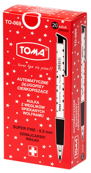 Paczka długopis automatyczny S-fine czerwony 20 szt.