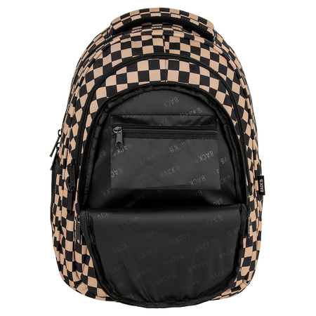 Plecak 3-komorowy Backup PLB7O24 kratka brązowa