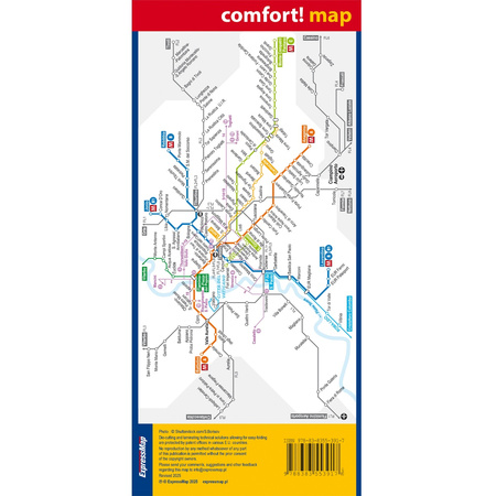 Rome and the Vaticancity street map 1:15 000 laminat 2025