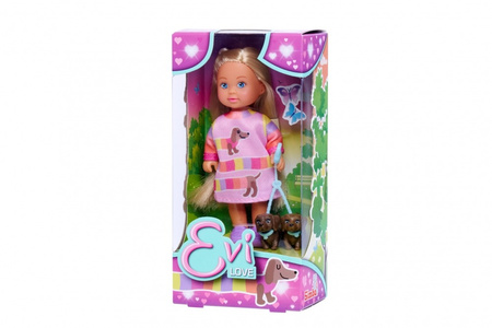 Lalka Evi z pieskami na spacerze