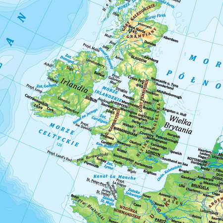 Mapa ścienna Europa polityczno fizyczna dwustronna 1:12 000 000