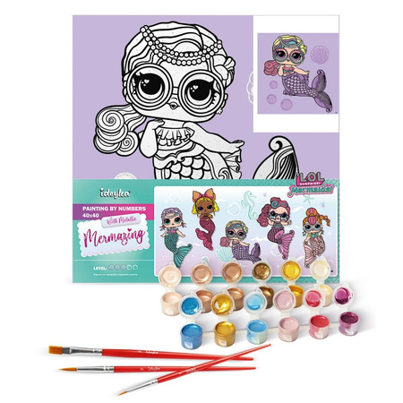 Malowanie po numerach IDEYKA 40x40cm L.O.L. Surprise! Mermaids Miss Sea