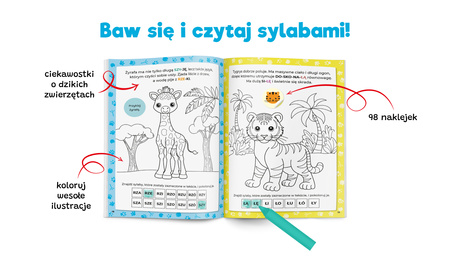 Dzikie zwierzęta. Kolorowanka sylabowa. Kapitan Nauka