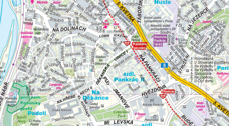 Prague city street map 1:17 500 laminat 2023