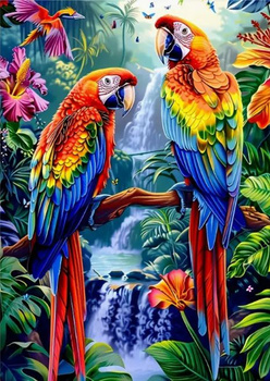 Diamentowa Mozaika Papugi z wodospadem NO-2001752