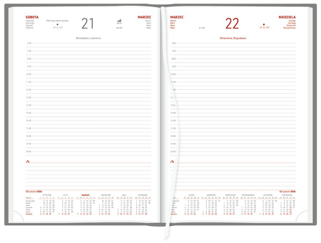 Kalendarz 2026 Aluminium Standard A4 dzienny czarny