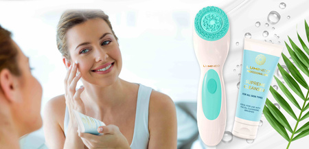 Szczoteczka do twarzy LUMINEO (turkusowa) + żel oczyszczający do wszystkich typów skóry