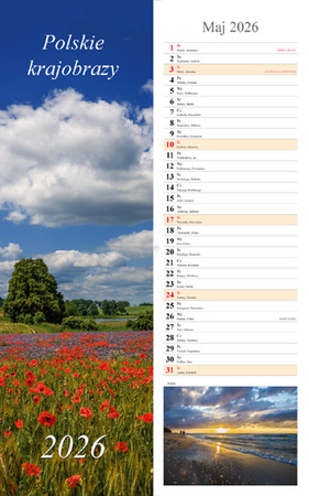 Kalendarz 2026 paskowy Polskie krajobrazy