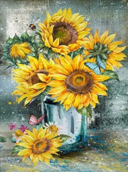 Diamentowa Mozaika Słoneczniki w szklance NO-2001356