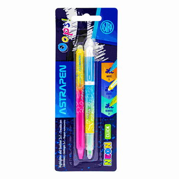 Zakreślacz i cienkopis 2w1 + długopis wymazywalny Click Astrapen Oops! neon blister 1szt.mix