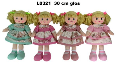 Lalka pluszowa z głosem 30cm L0321 1szt.mix