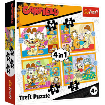 Puzzle 4w1 Garfield kocha lazanię 34673