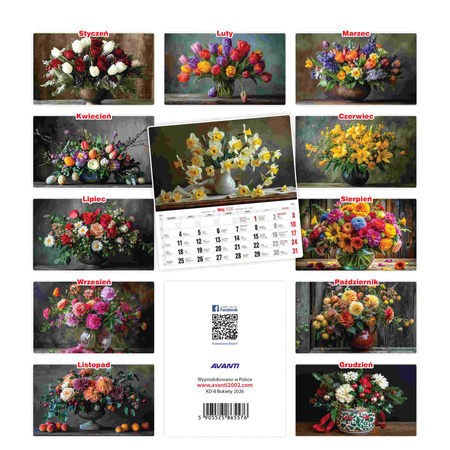 Kalendarz 2026 Bukiety KD-8