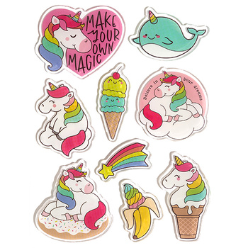 Naklejki żelowe Jednorożce 9 szt.