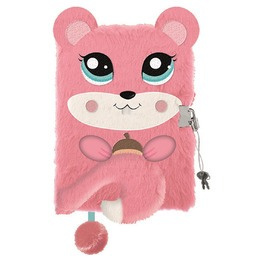 Pamiętnik A5 Włochacz z kłódką 3D Squirrel 96 k.