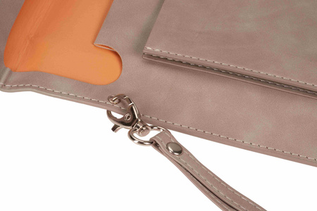 Teczka A4 z kieszonką nubuk szara