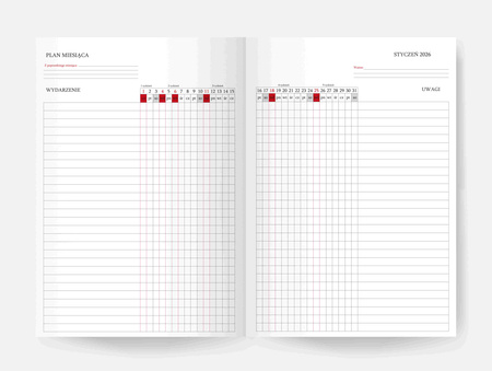 Kalendarz 2026 Jazz A5 tygodniowy grafitowy