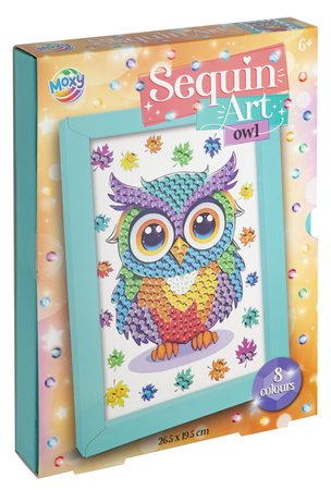 Obraz cekinowy z ramą Sowa