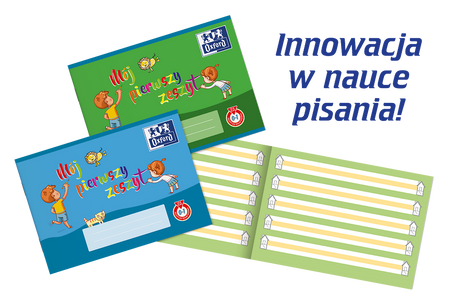 Paczka Zeszyt A5 16k do nauki pisania A5 linia podwójna specjalna Oxford mix pakiet 10 sztuk