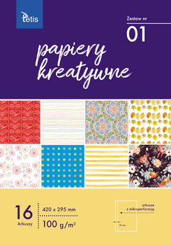 Papiery kreatywne zestaw 1 100g/m2 16 ark.