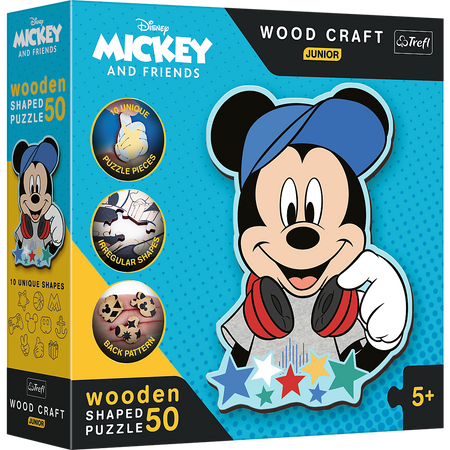 Puzzle 50 drewniane Wood Craft Junior W świecie Mickey 20199