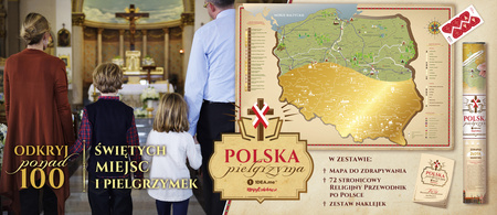 Mapa zdrapka Polska pielgrzyma