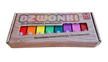 Dzwonki 8-tonowe kolorowe na drewnianej ramce