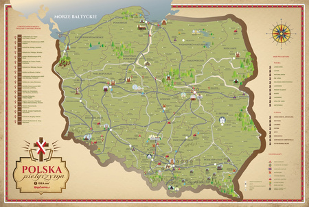 Mapa zdrapka Polska pielgrzyma