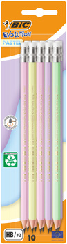 Ołówek BIC Evolution Pastel z gumką blister 10 szt.