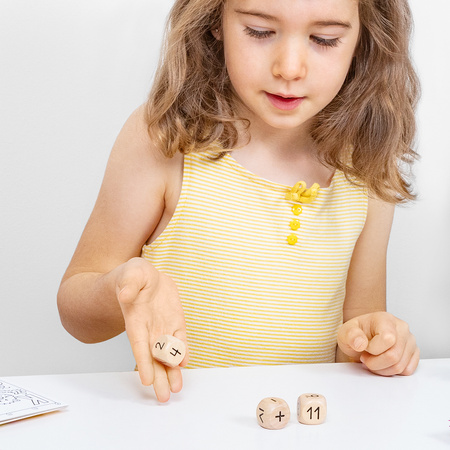 Kostki drewniane do nauki liczenia ABC 6 sztuk