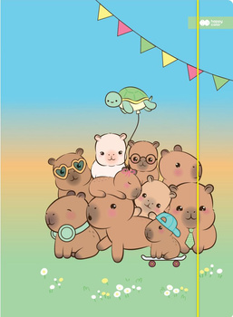 Teczka A4 kartonowa z gumką Kapibara Kapi Fun Happy Color