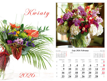 Kalendarz 2026 ścienny 7-k Kwiaty