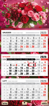 Kalendarz 2026 trójdzielny Bukiet KT1–V.74