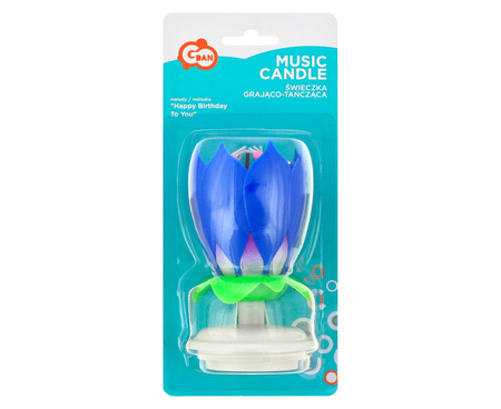 Świeczka Grająco Tańcząca niebieska blister